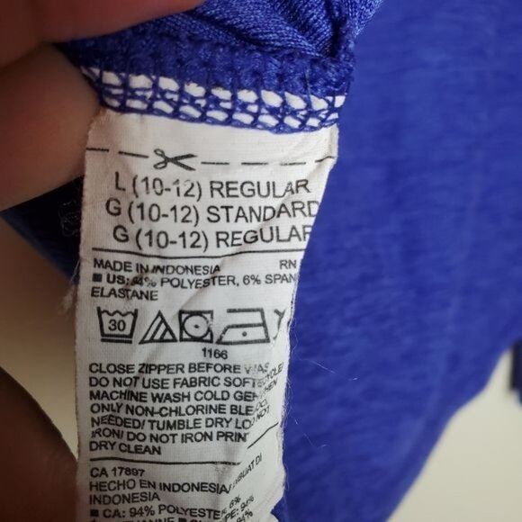 OLD NAVY ACTIVE Girls Jacket Blue Active Sports‎ Athletic Fitness Large 10/12 - Picture 10 of 11